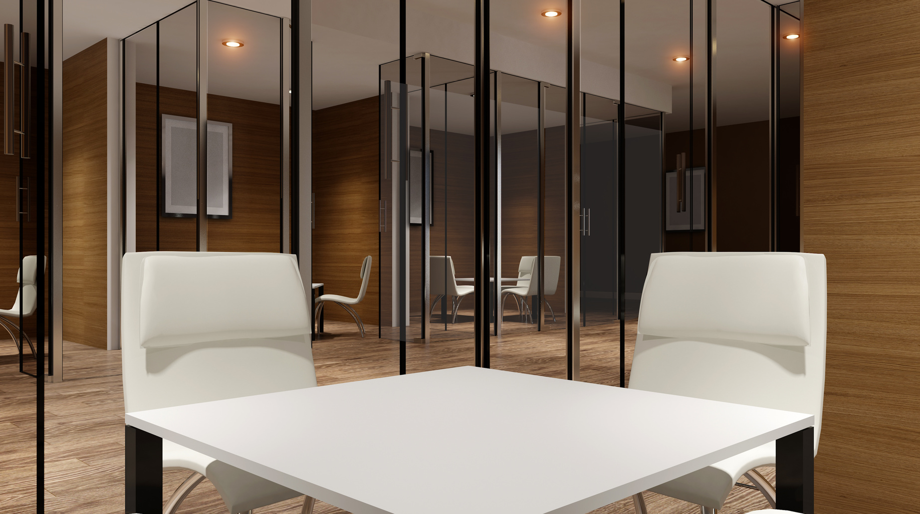 Meeting room. The Conceptual offices. Office array. 3d rendering.