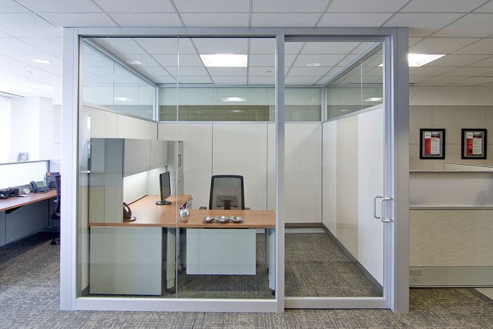 office front momentum partitions gravity lock systems glass demountable walls