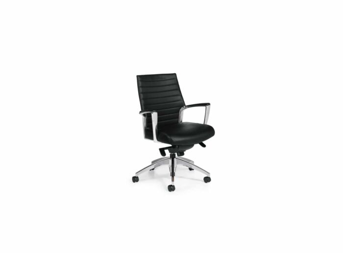 black leather modern conference or executive chair