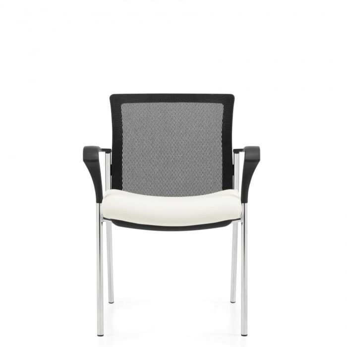 mesh back task chair with white seat