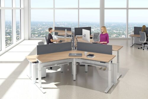 ACTIVE height adjustable table desk with two people working