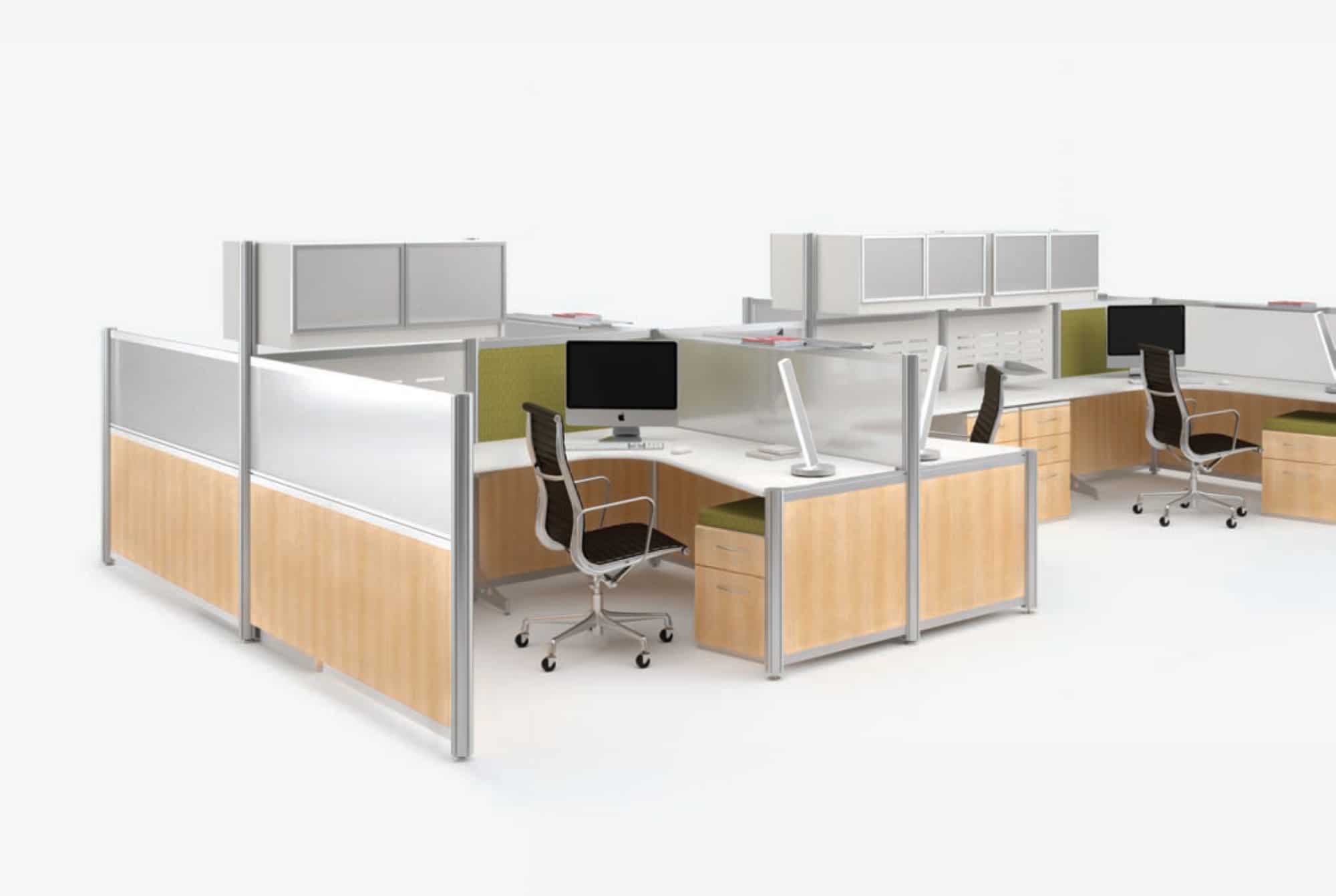 modern paneled office workstations