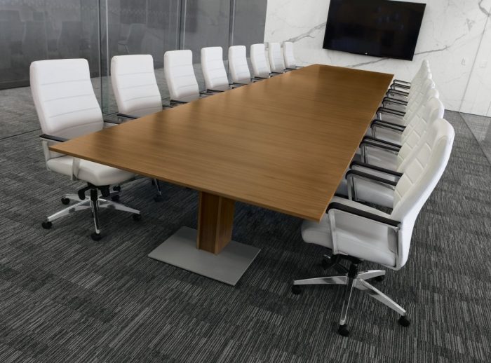 Executive ergonomic Conference chair With Upholstered Seat and Polished Aluminum Arms