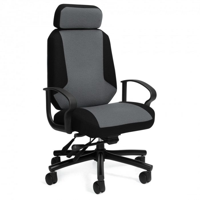 Robust Heavy Duty 24 Hour Chair in Grey and Black Upholstery