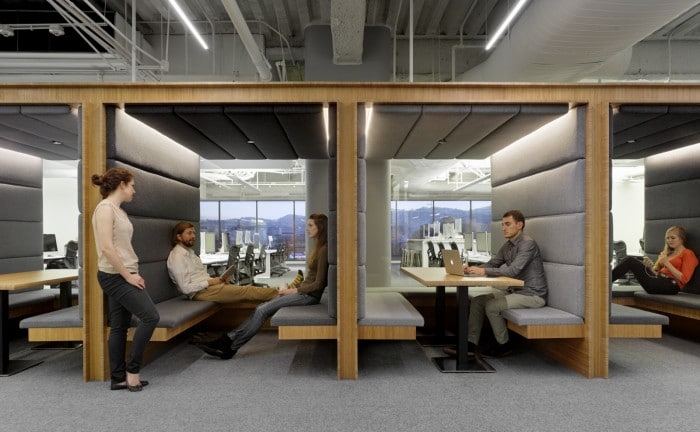 stylish and modern booths for collaborative work