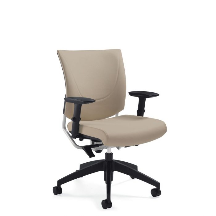 Graphic upholstered posture back chair, model 2739. This chair has been placed on a white background.