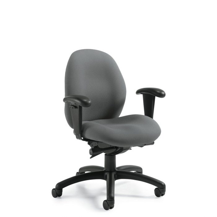 Malaga low back synchro-tilter chair, model 3140-0. This chair has been placed on a white background.