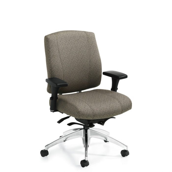 Triumph medium back weight sensing Synchro-tilter chair, model 3651-8. This chair has been placed on a white background.
