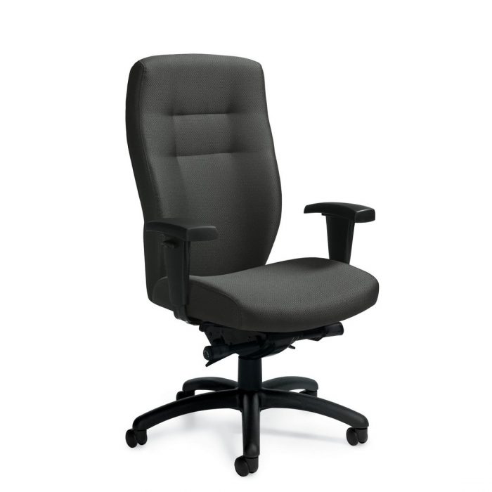 Synopsis high back synchro-tilter chair, model 5080-0. This chair has been placed on a white background.