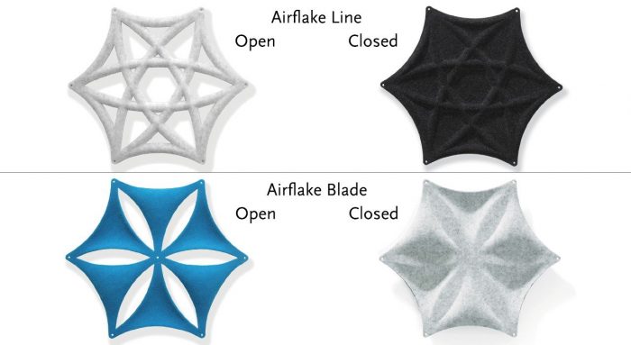 Simple shot comparing the open and closed designs on Airflake acoustics.