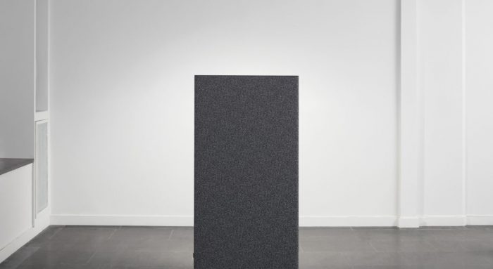 Studio shot of a single dB privacy panel, in a dark grey.