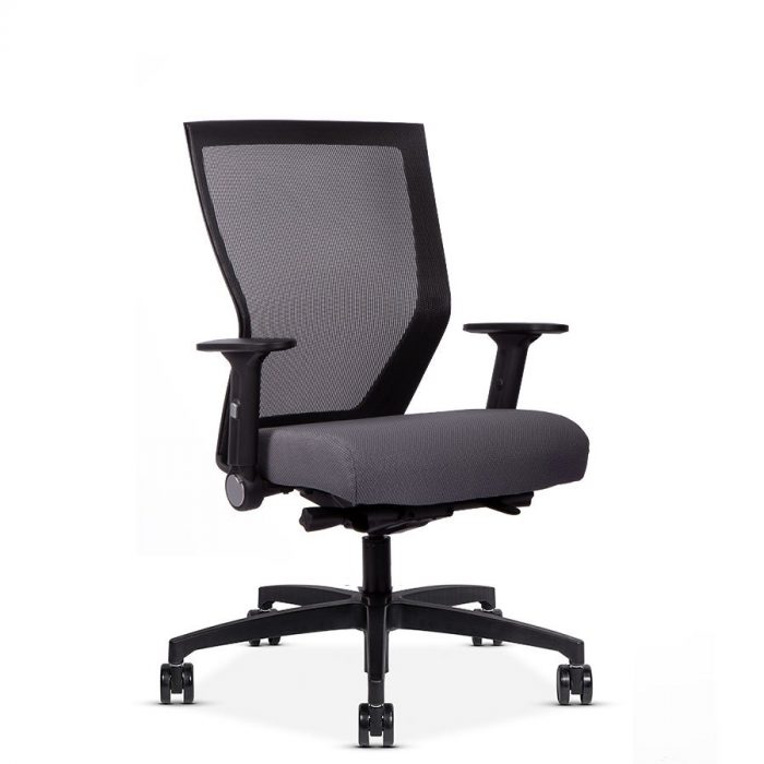 RunII Mid-Back Chair with Grey Seat - Modern business office furniture