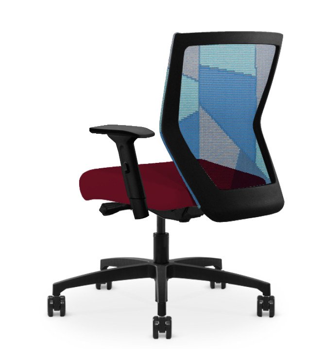 Run II High Back Black Frame Office Chair with Synchro Control